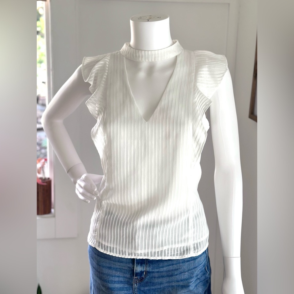 Astr the Label Sleeveless Ruffle Sleeve Choker Top Size S - Picture 2 of 7